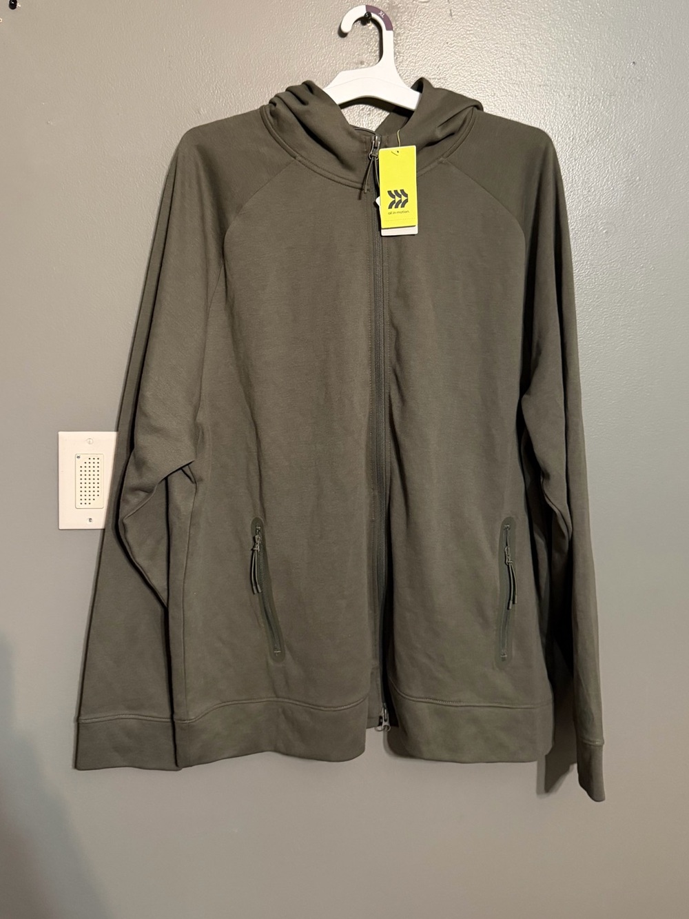All In Motion Men's Siro Ponte Full-Zip Hoodie Jacket Olive Green XXL NWT